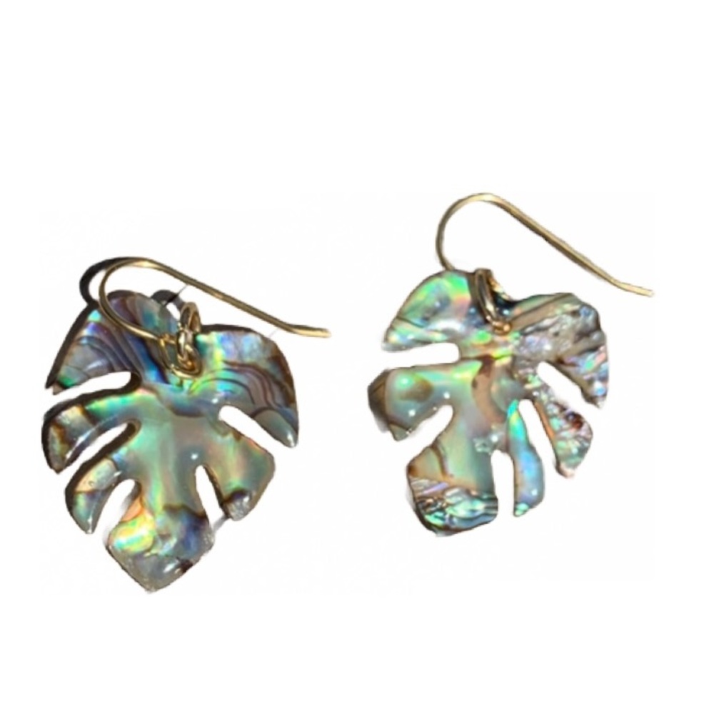 Abolone Leaf earrings. Handmade